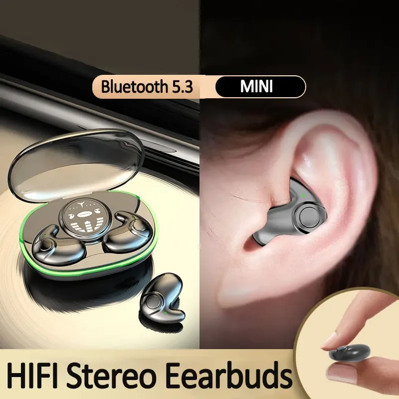 TWS Bluetooth 5.3 Wireless Earphone Invisible Sleep Headphones Hidden Earbuds IPX5 Waterproof Noise Reduction Sports Headset wireless earbuds