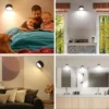 LED Dimmable Wall Mounted Lamp Rechargeable 360°Rotate Magnetic Ball,With Remote Control,Cordless Wall Light for Reading Bedside 5