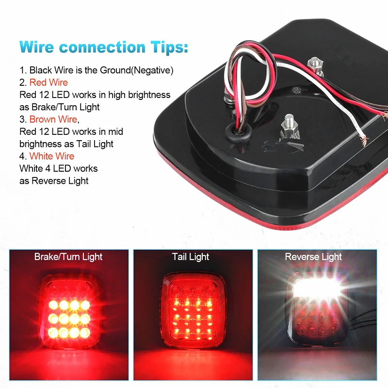 Luci Posteriori Per Jeep Wrangler TJ CJ YJ 1998-2006 - Rosso+Bianco+Giallo, 12V - Foto 2