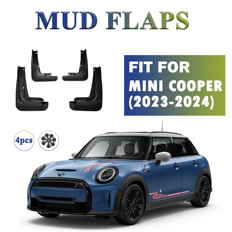 

FOR MINI COOPER COOPERS 2022 2023 2024 Mudguard Fender Mud Flaps Guard Splash Mudflaps Car Accessories Front Rear 4pcs