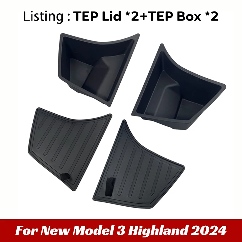 Für Tesla Modell 3 Highland 2024 Hinten Stamm Linke Seite Lagerung Box mit Abdeckung Schwanz Boot Organizer Partition Dekoration Zubehör – Detail 5