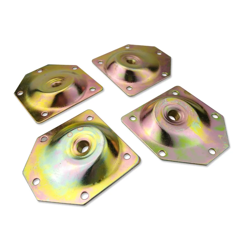 4pcs Furniture Angled Legs Fixing Attachment Plates 7X7CM Mounting Bracket for Eccentric Wheel Table Sofa Feet Support Hardware