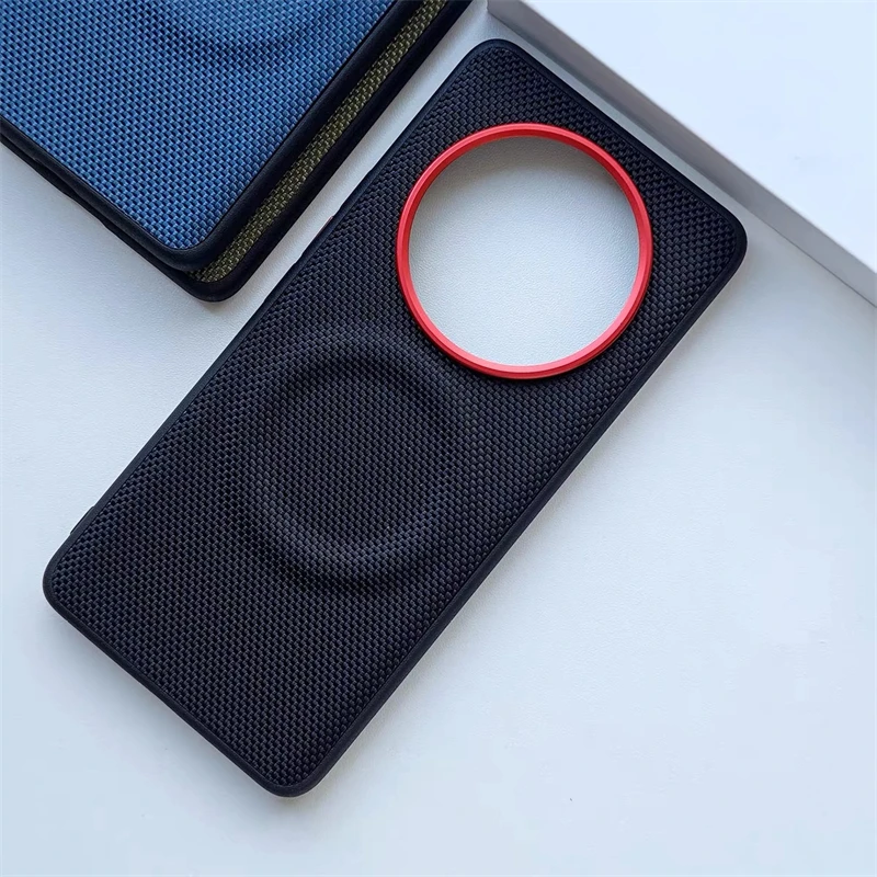 Magnetic Nylon Woven Matte Leather Shockproof Bumper Case