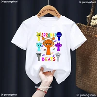 New Kids T Shirt Cartoon Sprunki T-Shirt Children'S Horror Game Graphic Print T-Shirt Boys Fashion Boys/Girls Universal Clothes 2