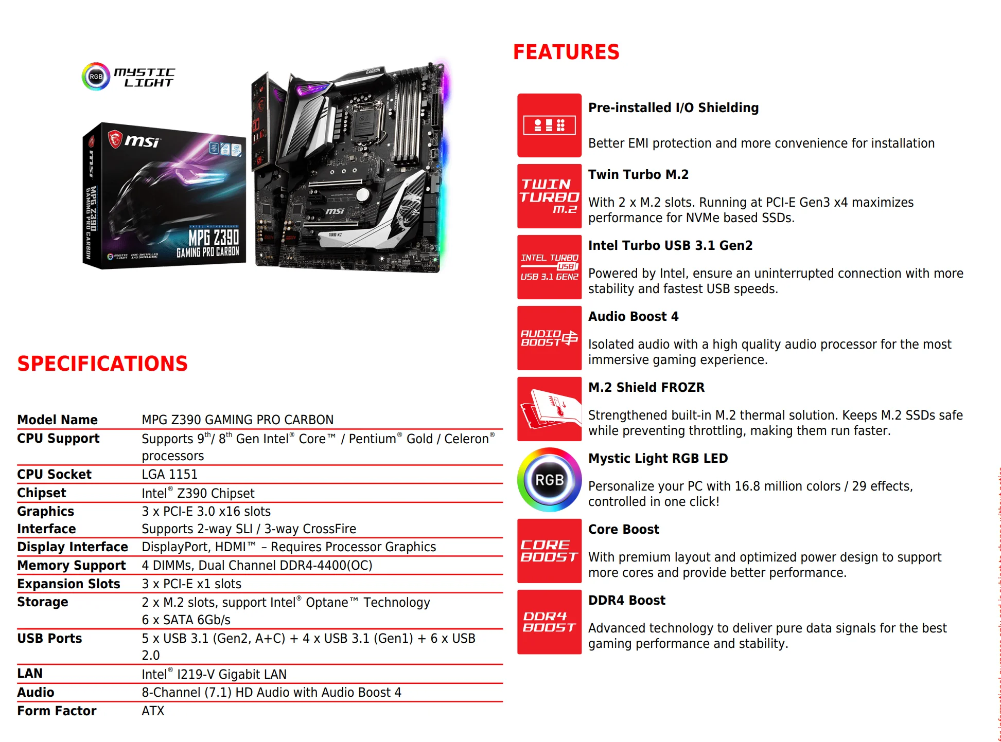 I7 9700k Msi Z390 I5 9600k Overclock MSI Z390 Gaming Pro Carbon