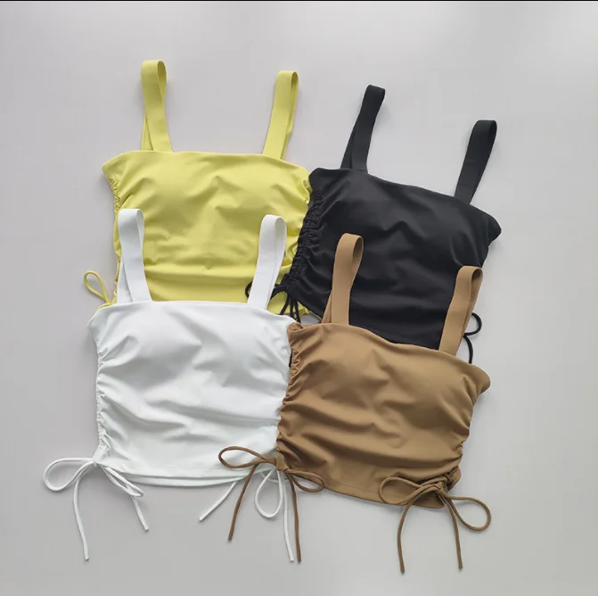 

Suspended Tank Top for Women with Chest Pads Wearless Quick-Drying Sports Bra One-Piece Yoga Suit Top Bottom for Inner Wear