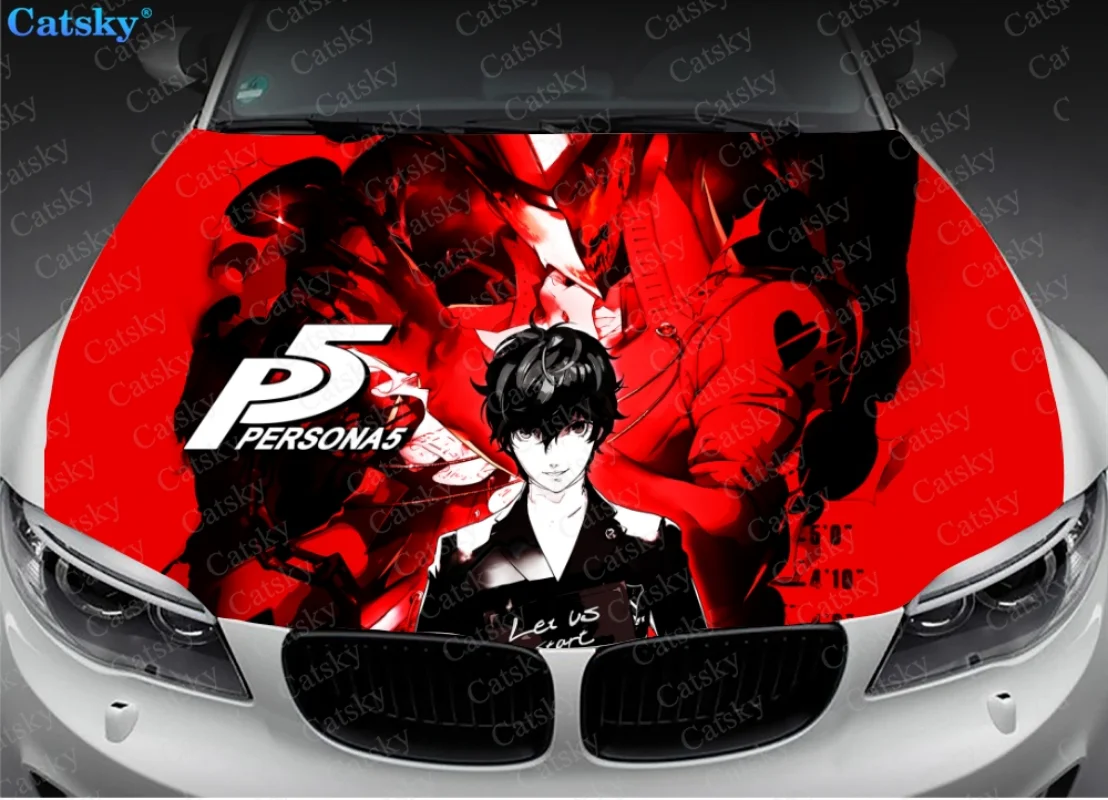 Autocollants en vinyle pour capot de voiture, Film de protection universel,  Anime Persona 5 - AliExpress