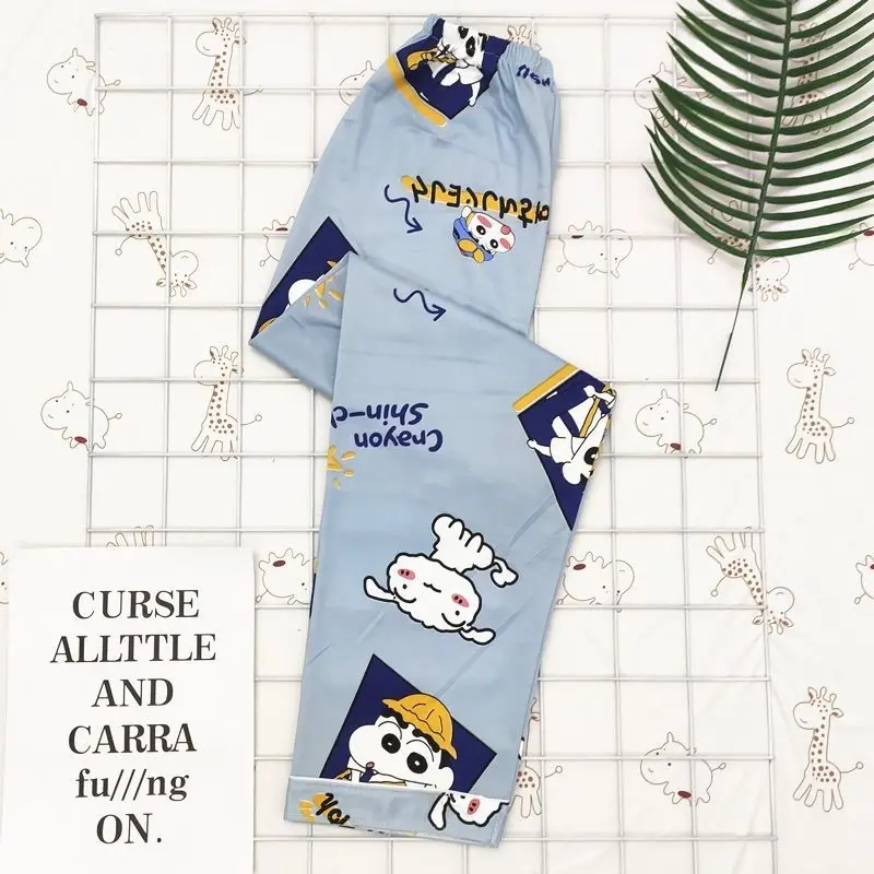 Spring and Autumn Sleeping Pants Women's Summer Loose Pants Cartoon Thin Loose Large Size Casual Wearable Home Pants