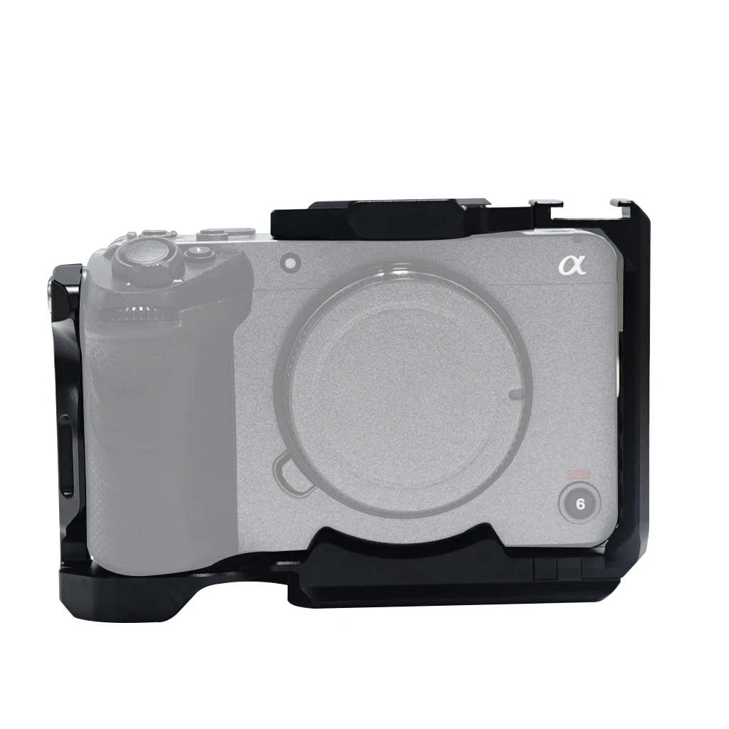 Schnellwechselhalterung, halber Käfig, Käsemontageplatte oben, 1/4 3/8 Zoll Loch, L-Platte, Handgriff für Sony FX3 FX30 DSLR-Kamera – Detail 20