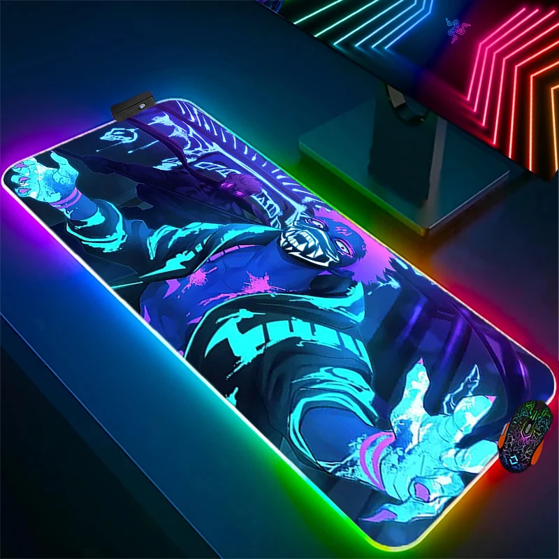 

Jujutsu Kaisen Yu Itadori Anime RGB Large Mousepad HD Gaming Keyboard Mouse Pad XL Laptop Rubber Non-Slip Office Soft Mat Carpet