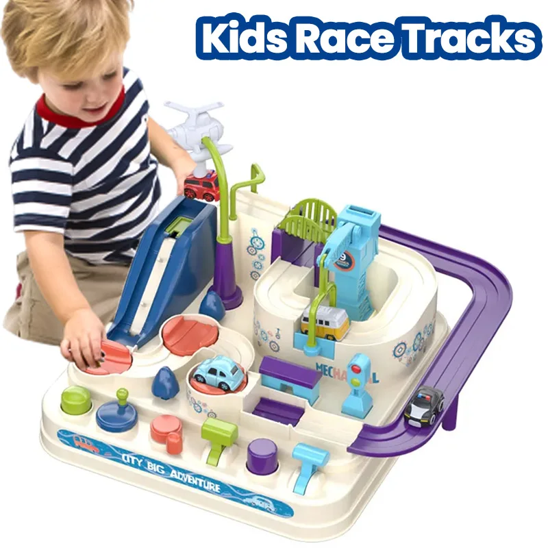 Race Track Set Racing Rail Mini Car Model Racing Educational Toys Mechanical Interactive Educational Toys Toddlers Puzzle Games