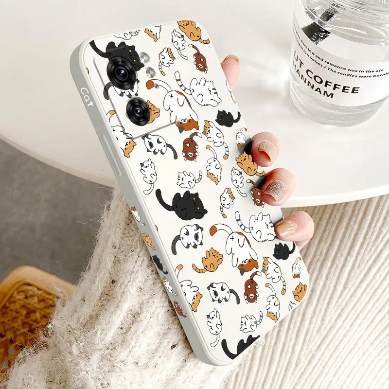 Rolling Cat Silicone Phone Case, Scratch-Resistant Shockproof Protector