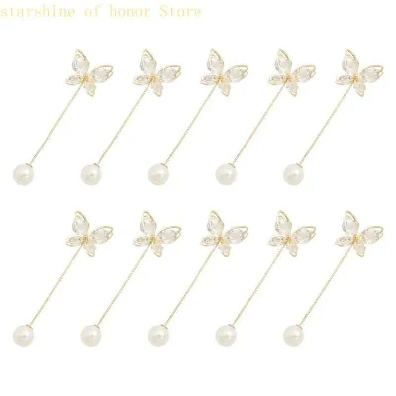 11ub 10pcs 꽃 모양 안전 핀 청바지 허리 조향기 가디건 칼라 클립 장식 브로치 스웨터 의류 핀