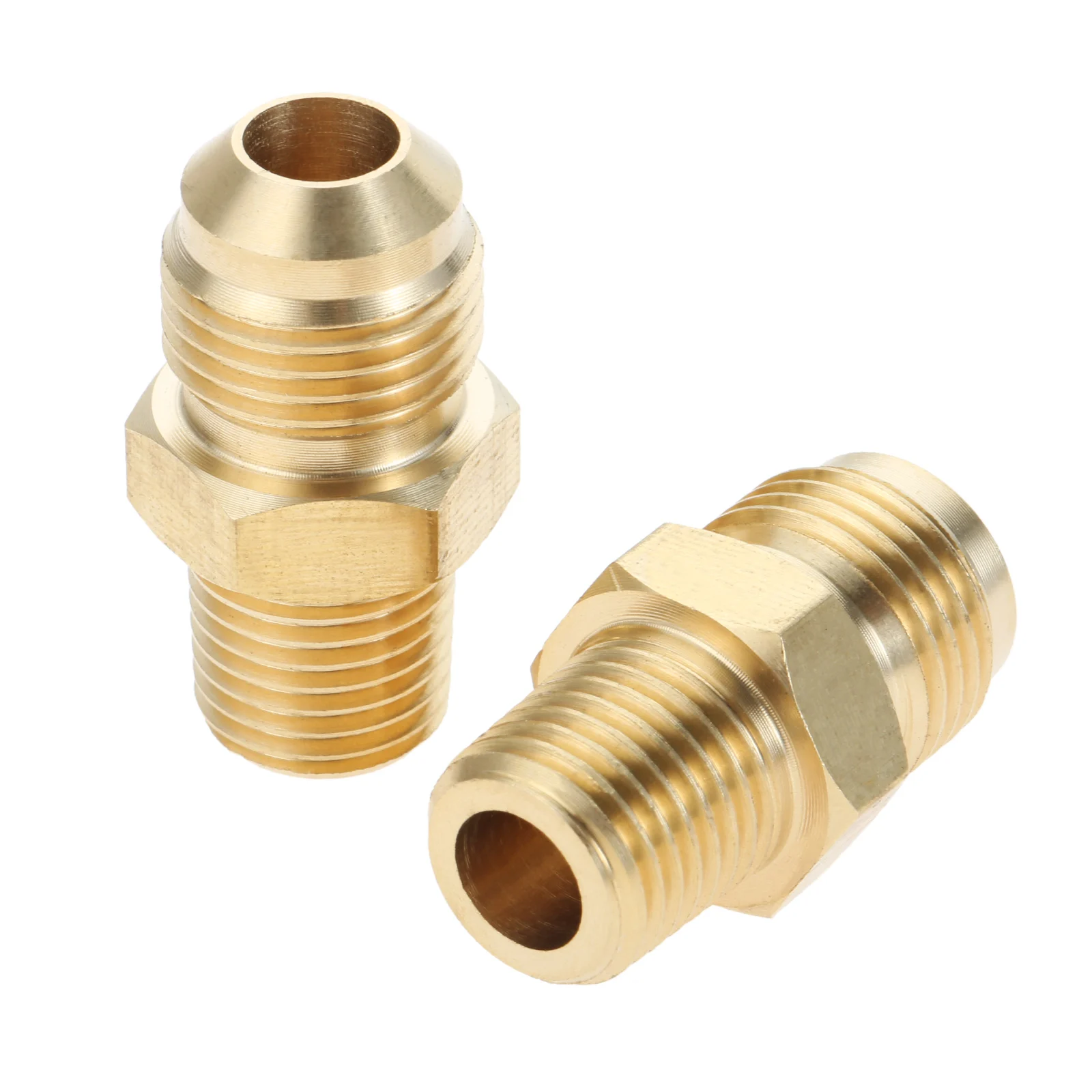 

2pcs 3/8" Male Flare x 1/4" Male NPT Thread Coupling Fittings Brass Propane Adapter BBQ Coupler Pipe Flare Connector Gas Adapter