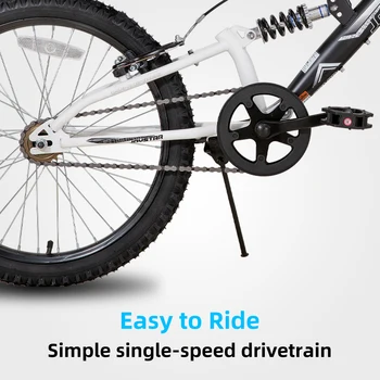 JOYSTAR 20 Inch Kids' Bike for Kids Ages 5-13 Years Old, Dual-Suspension Kids Mountain Bike 3