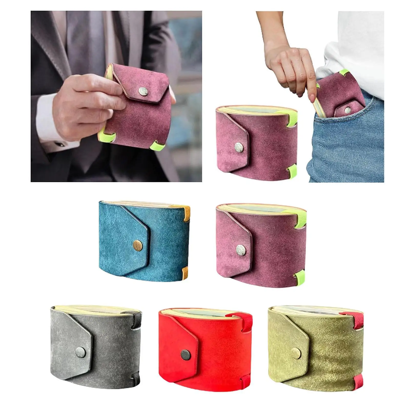 Cash Wrap Wallet with Clasp Multifunction Lightweight Money Holder Organizer Pouch for Traveling Women Festive Business Trip Men