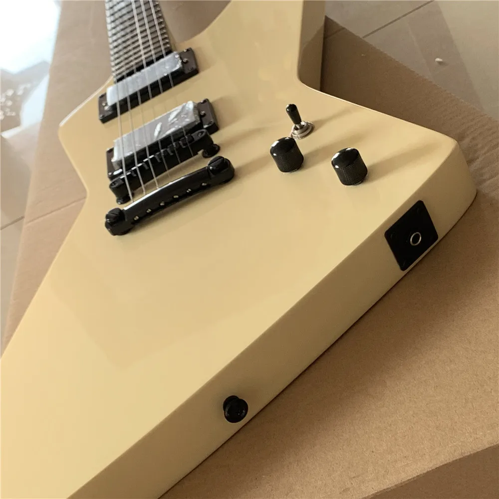 Goose Electric Guitar Finger inlay Cream Yellow Body HH
