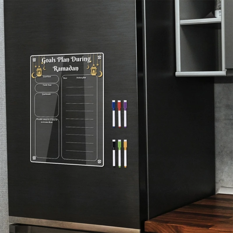 아크릴 자석 라마단 달력 주간 달력 냉장고 메모 보드 식사 플래너