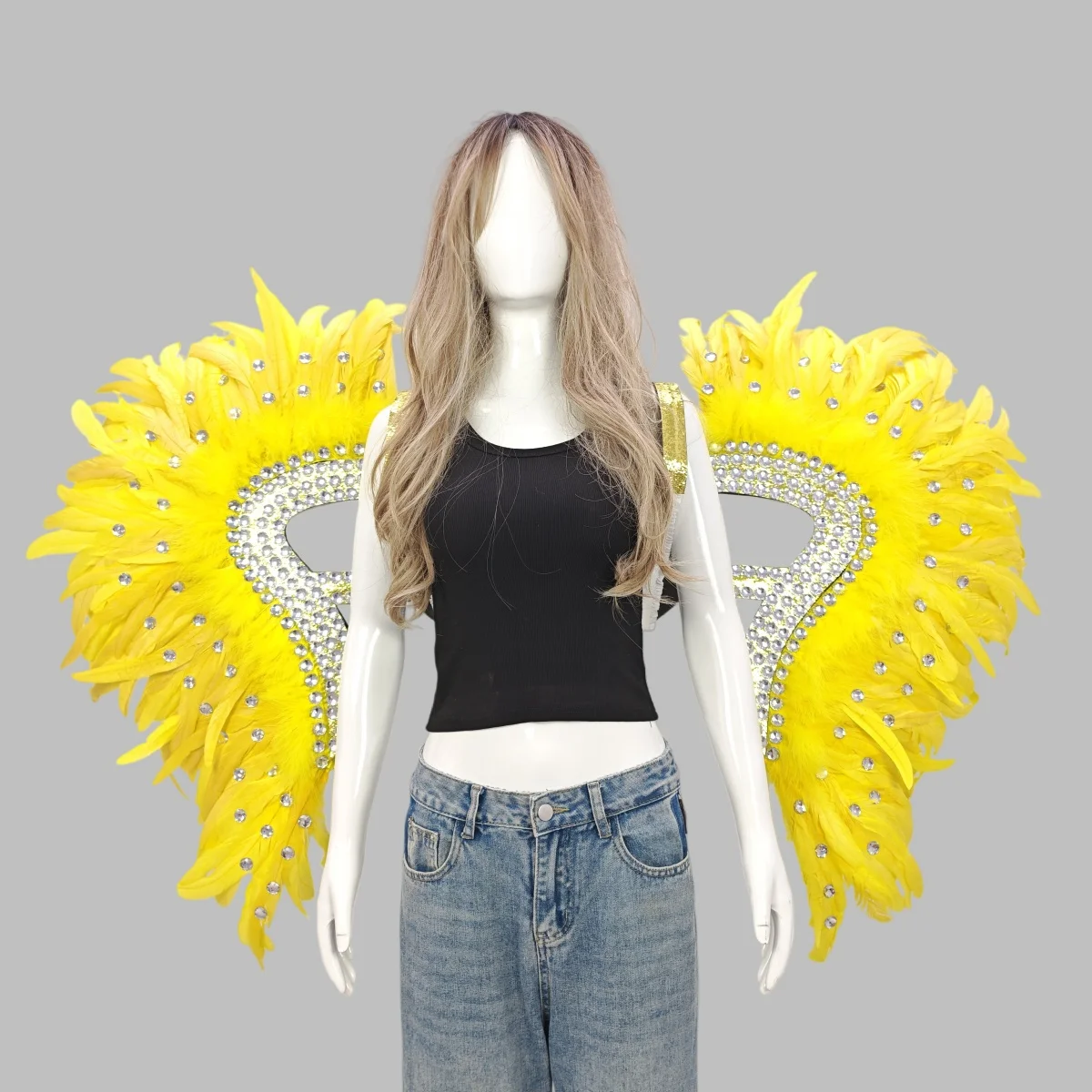 Carnival Graduation Ball Party Costume Accessories Artificial Feather Wings Halloween Catwalk Performance Character Cos Props