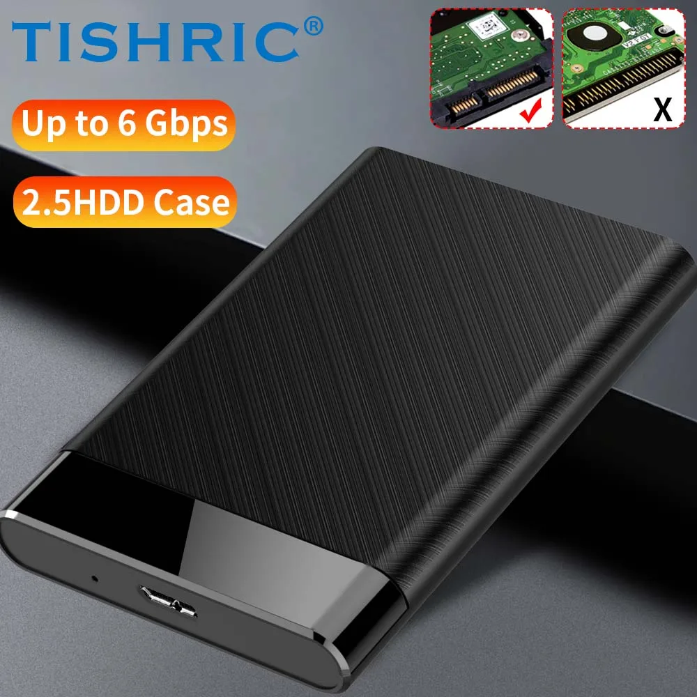 TISHRIC HDD Enclosure Type C to SATA 2.5Inch HD Case External Hard Drive Box Portable Mobile Hard Drive Enclosure for Laptop PC