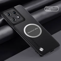 Custodia in pelle premium con supporto magnetico per auto - Design metallico di lusso