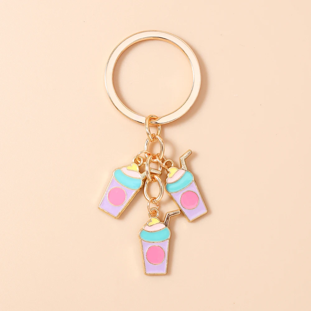 Aihua Niedlicher Bubble-Tea-Schlüsselanhänger für Frauen, Lebensmittel- und Getränke-Schlüsselring, Auto-Schlüsselanhänger, Handtaschenanhänger, Schmuck, Geschenke, Schmuckstücke – Detail 11
