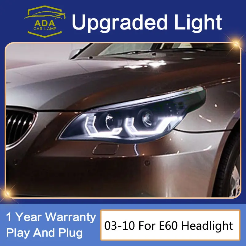 

Car Lights For Bmw E60 2003-2010 530 523i 530i LED Headlights DRL Dynamic Turn Signal Lamp Angel Eye Projector Lens Accessories