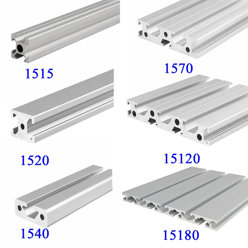 1Pcs Aluminum Profiles 1515 1520 1540 1570 15100 15120 15180 EU Standard Anodizing Printer Frames Aluminum Extrusion Profile