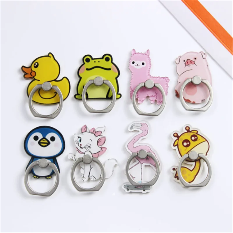 Supporto Per Telefono Cellulare Frog Cat Penguin Finger Ring Smartphone Cartoon Flamingo Holder Stand Per Iphone Huawei All Phone