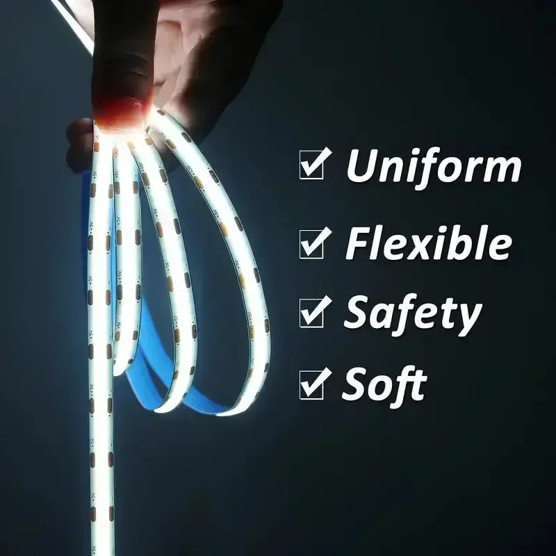 Description Picture 5 of item5V USB COB LED Strip Light Button Switch High Brightness Lamp Strip Light for Bedroom Study Room TV Background Outdoor Camping