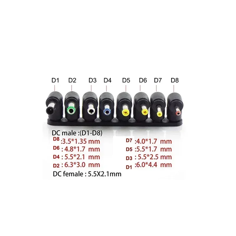 8/10PCS Universal DC Power Adapter 5.5x2.1mm Plug Connector Kit Elbow Plug Converter 5.5MM*1.7MM Micro USB Socket