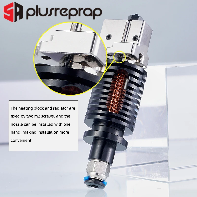 Cobre Chapeado Heatblock Bocal de Aço Endurecido Anycubic Vyper Kobra Max Vulcão Hotend v5 Compatível - Imagem 2