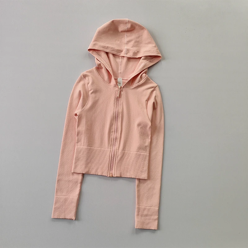thumbnail image 1 of Chaqueta deportiva ajustada con capucha y cremallera para mujer, camisa de manga larga para entrenamiento rápido, ropa de Yoga, Top de otoño e invierno, 1 of 6