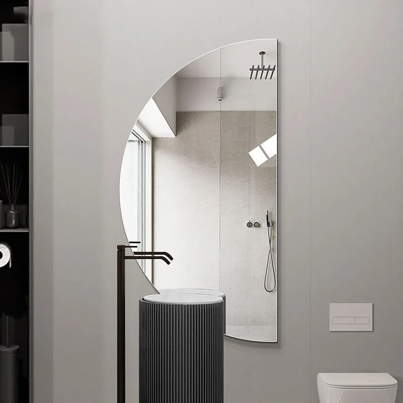 กระจกห้องน้ำทรงครึ่งวงกลมติดผนัง สำหรับห้องโถง ห้องนั่งเล่น กระจกตกแต่ง สไตล์หรูหราทันสมัย Espelho Para Banheiro 1