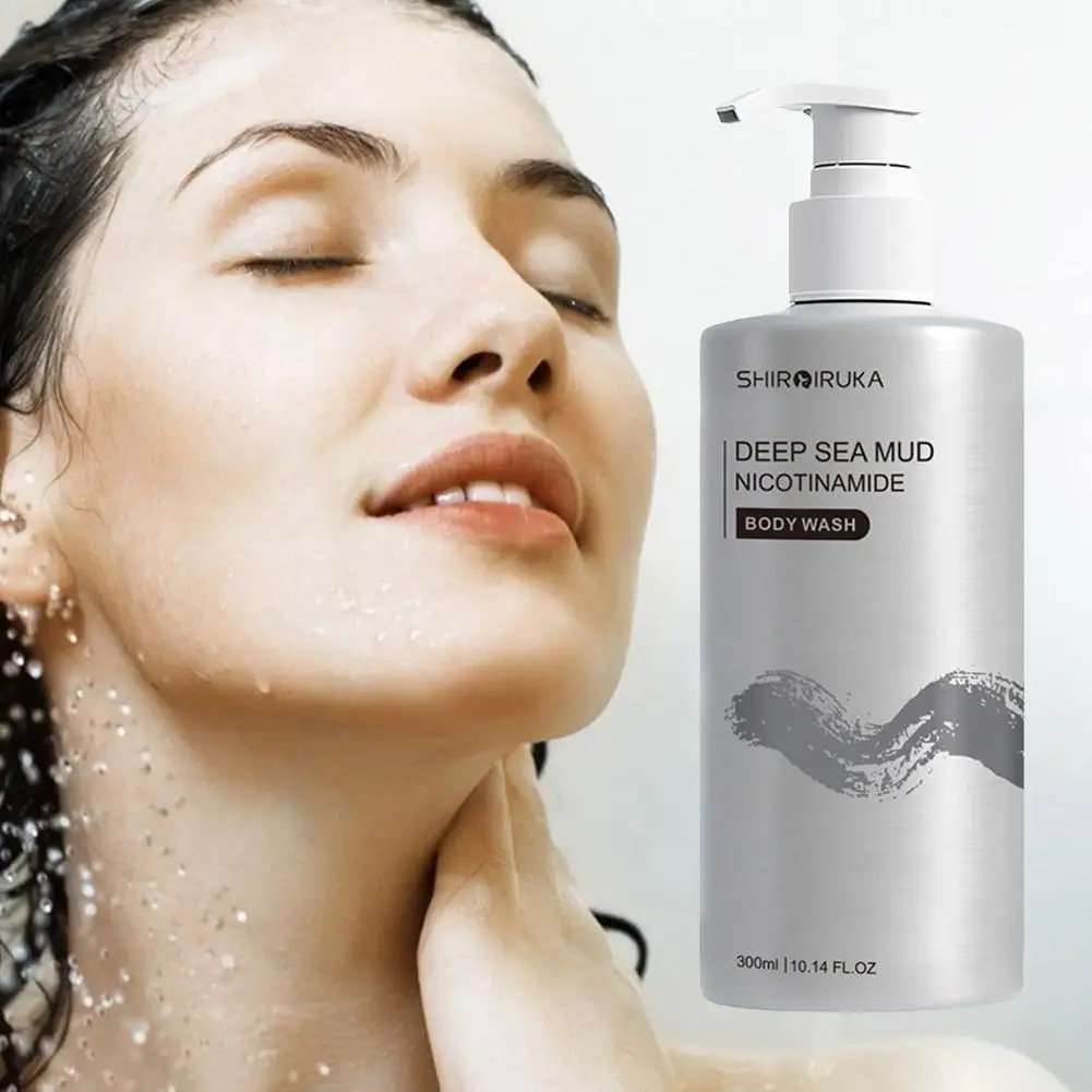 

300ml White Dolphin Nicotinamide Deep Sea Mud Body Wash Replenish Care Moisturize Exfoliate Gel Whiten Shower Skin And P6I9