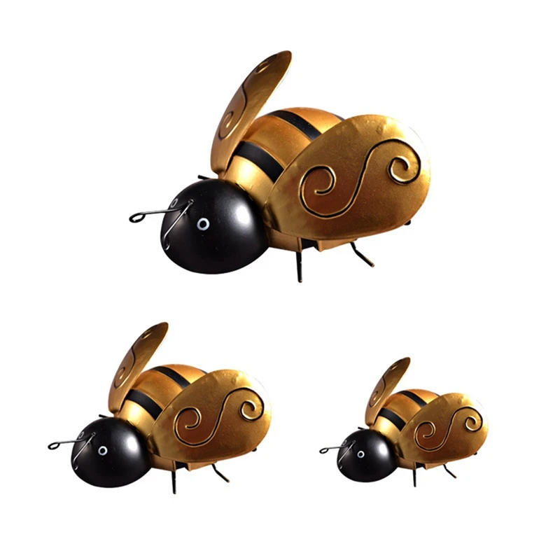 3PCS Bees Wall Sculpture Indoor Outdoor Bee Hanging Decor For Home Restaurant Garden Yard hd wifi ip camera outdoor security protection 9mp 3pcs lens linkage cctv 360 ptz 8x zoom surveillance cam smart home ip kamera