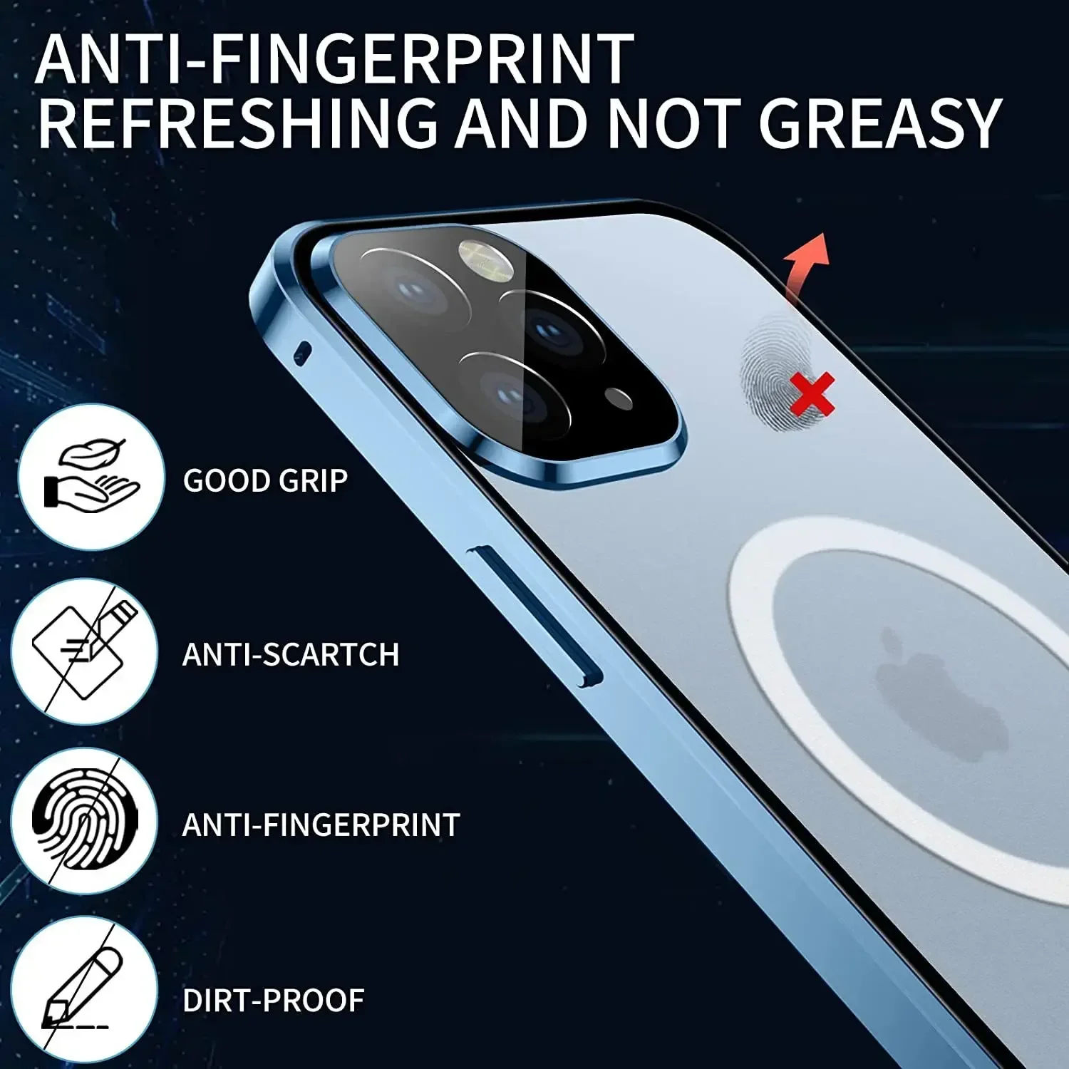 For iPhone15 14 13 12 Pro Max Case 360° Magnetic Circle Magsafe Compatible Full closed Protection Aluminium Alloy Glass Cover