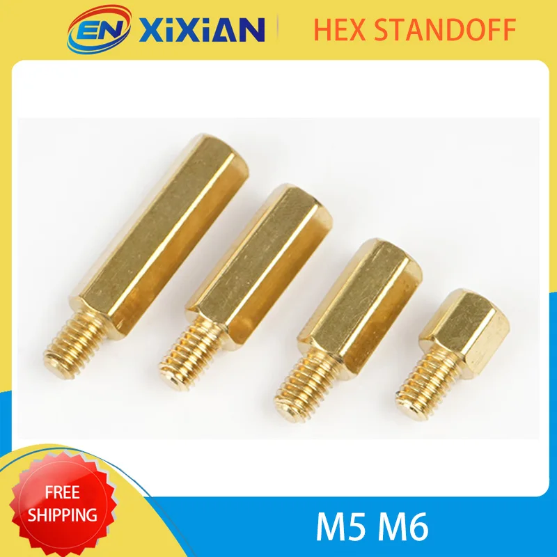 M5 M6 Brass Male Female Spacers Hexagonal PCB Standoffs in 50PCS 40pcs 30pcs 25pcs 20pcs 15pcs