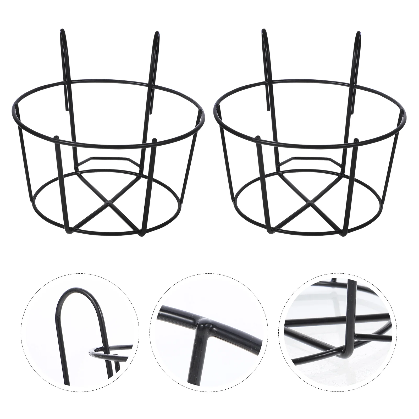 

Bonsai Hanging Basket Flowerpot Holder Iron Art Handrail Stand Flowerpot Bracket With Hooks For Home Office Balcony