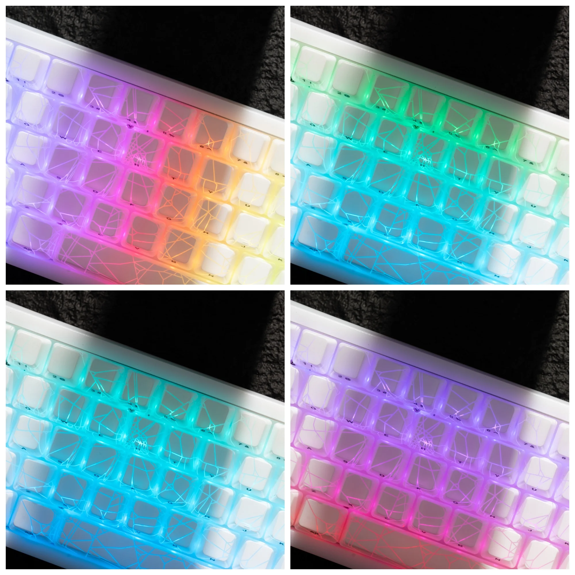 XVX Spider Web Version Pattern Shine Through OEM Profile IMD-Tech Keycap Set Black Keycaps( only keycaps)118 Keys 28 S045f6c6834114e7ba0fe672dc03a6472V