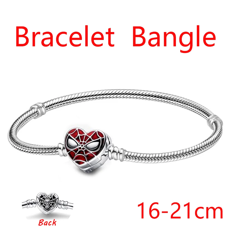 

Fine Disney Marvel Spiderman Bracelet Base Chain Women Charms Girls Bangle Accessories DIY The Avengers Beads For Jewelry Making