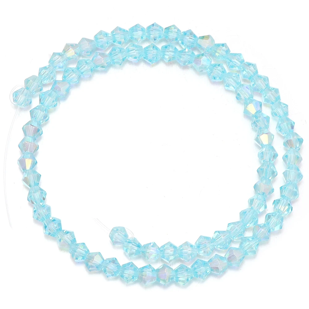 4mm Rainbow Bicone Crystal Beads - Faceted AB Color Sparkling Glass