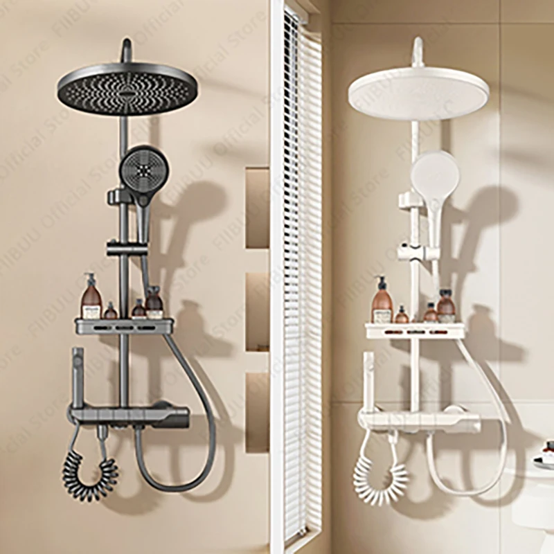 น้ําตกขนาดใหญ่ระบบฝักบัวปรับความสูงชุดฝักบัวนวดแรงดันสูงหัวฝักบัวน้ําอุปกรณ์ห้องน้ํา 1