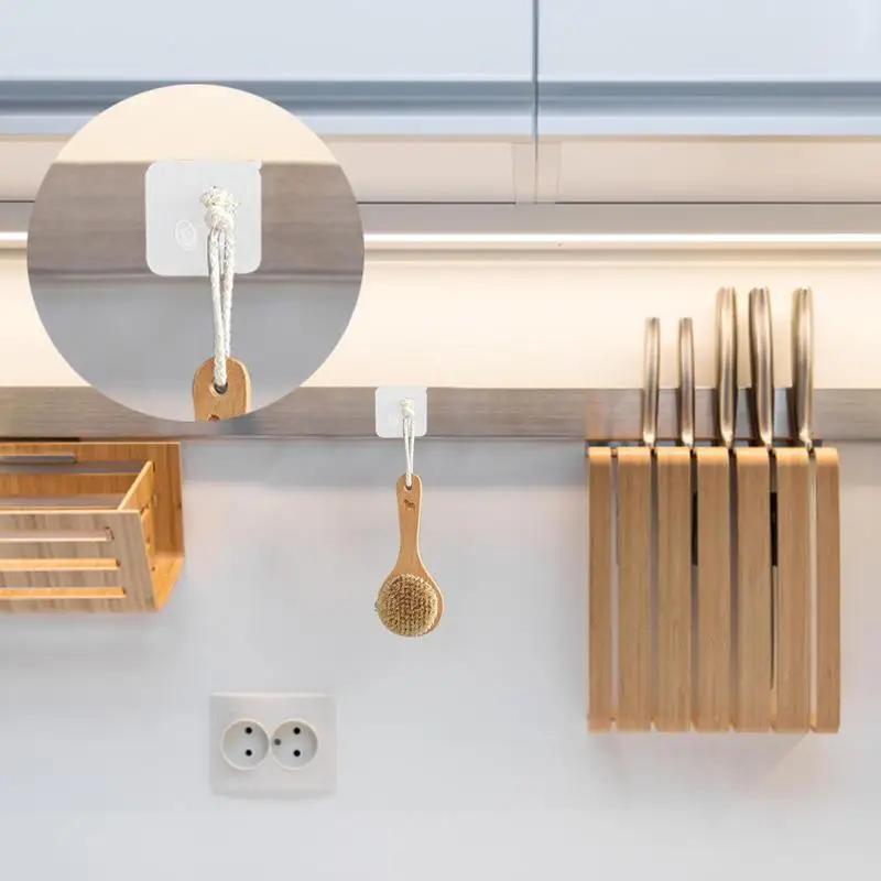 Clear Adhesive Hooks Self Adhesive Hooks Transparent Multi-purpose Nail Free Double Side Hooks For Outdoor Kitchen Room Bathroom