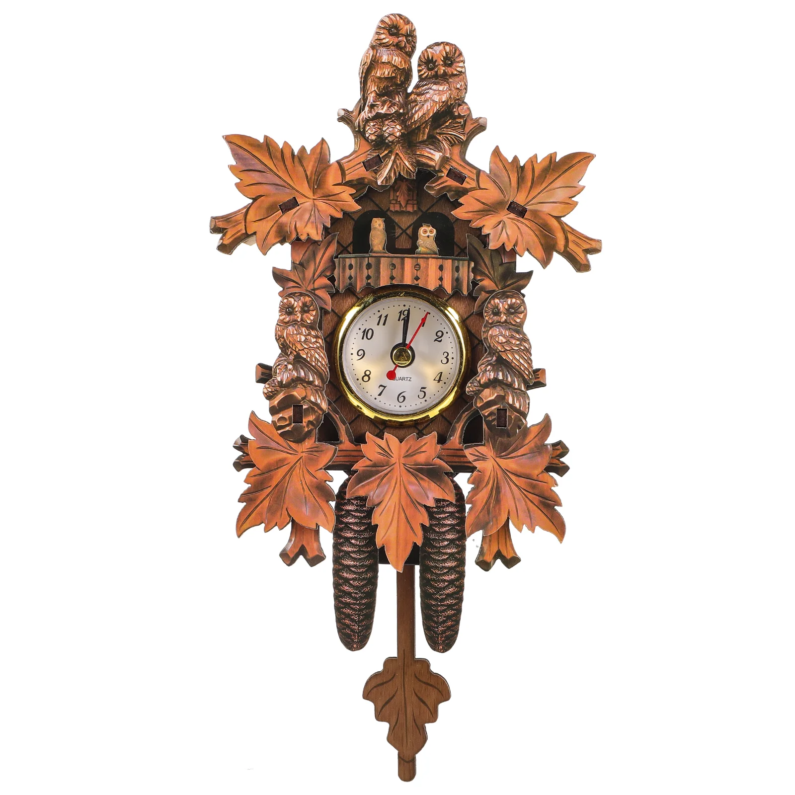 

Cuckoo Clock Wooden Pendulum Wall Clock Owl Vintage Chiming Clock Operated Hanging Watches