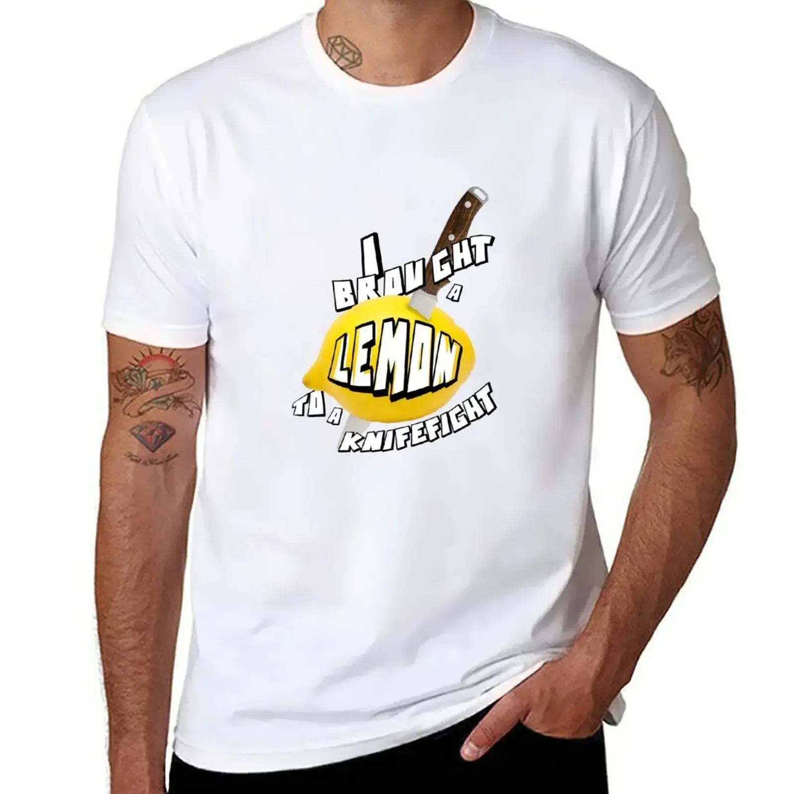 

Lemon to a knifefight T-Shirt funnys kawaii clothes Blouse T-shirts for men cotton