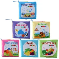 Baby Cloth Books Enlightenment Early Educational Toys Kids Fruits Animal Numbers Food Cognitive Book for Toddlers 0-36 Month 2