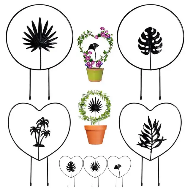 Kerti Cserepes Növényi Tartó Rács Rozsdamentes Nedvességálló Bevonat Stabil Szerkezetű Vasnövény Hegymászó Keret Az Udvarhoz