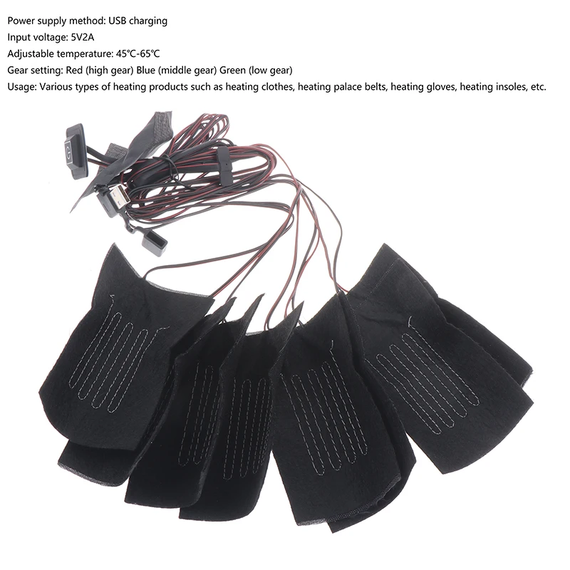 USB Clothes Heater Pad 8IN1 3 Gear Adjustable Temperature Electric Heating Sheet Heating Warmer Pad For Vest Jacket Heated Jacket
