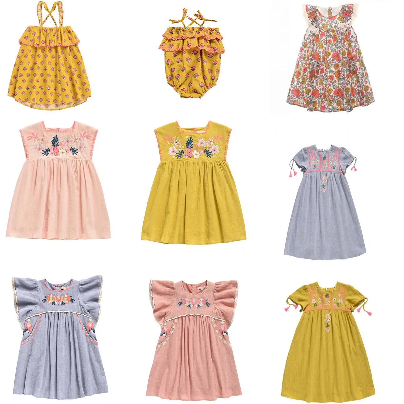 Girls Clothes LM Summer Kids T-shirts Cute Outfit Set Flower Girl Dresses for Weddings Casual Tops Infant Baby Romper